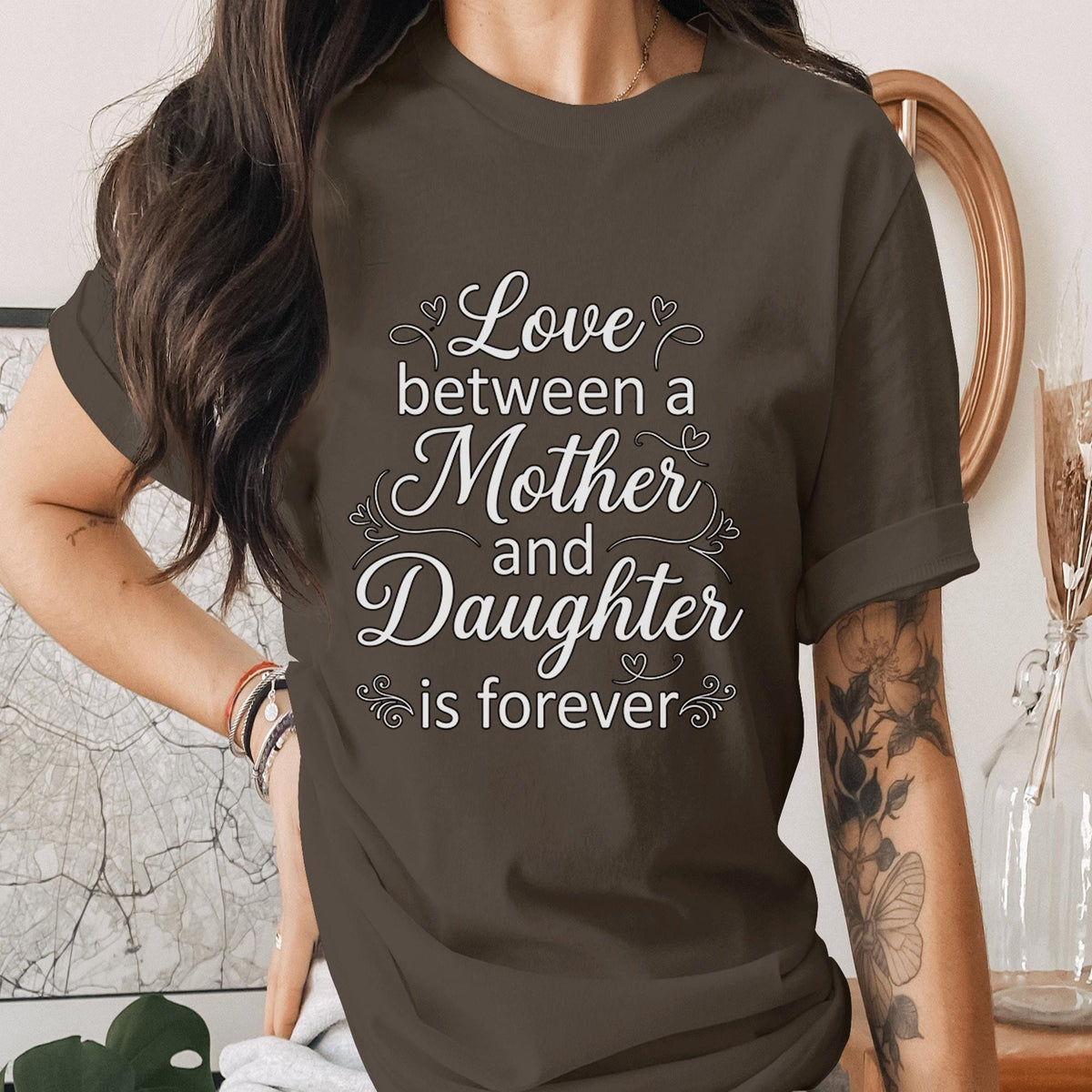 Mother Daughter Love Shirt Mom Daughter Quote Tee Family Love T-Shirt Mothers Day Gift Heart Mama Matching Outfit Top
