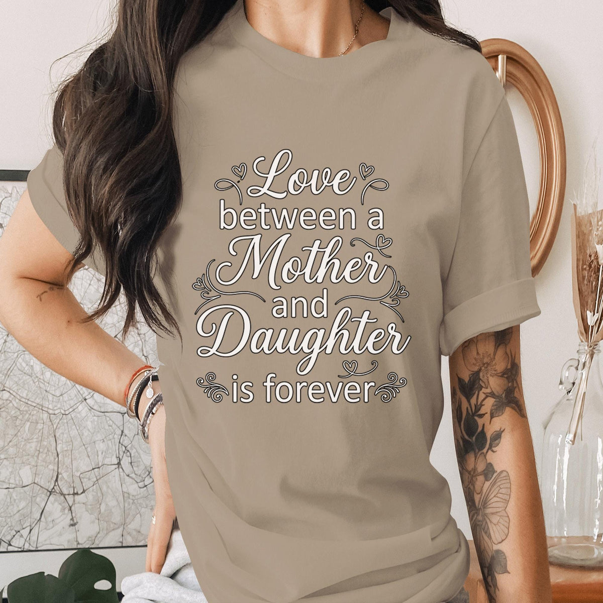 Mother Daughter Love Shirt Mom Daughter Quote Tee Family Love T-Shirt Mothers Day Gift Heart Mama Matching Outfit Top