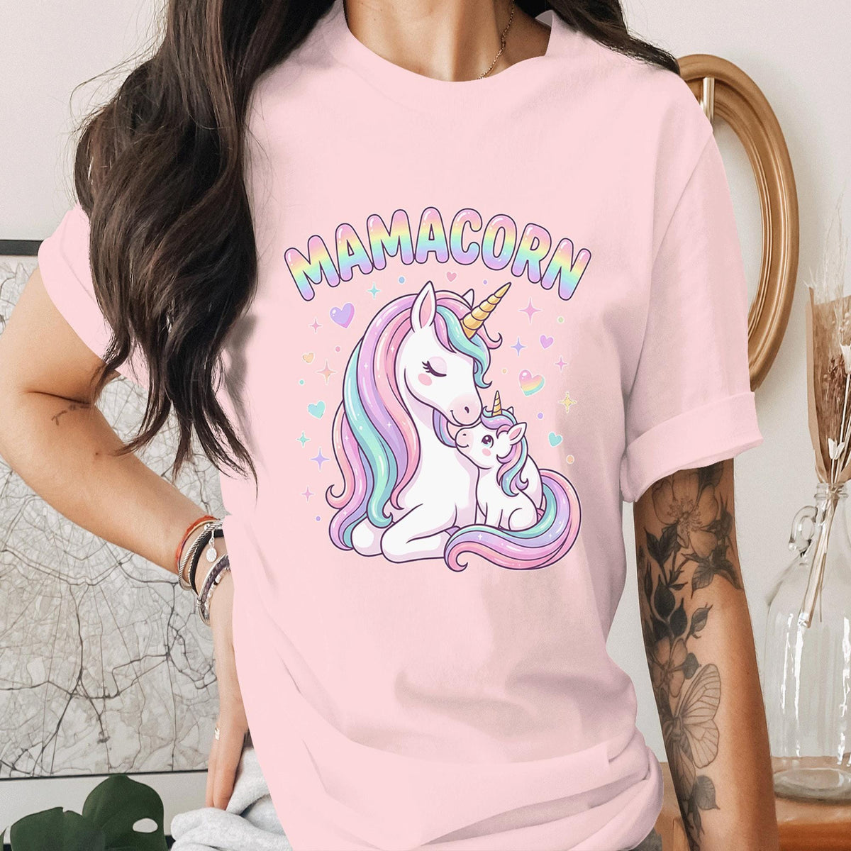 Mamacorn Unicorn Mom Shirt Cute Rainbow Unicorn Tee Funny Mom Life Shirt Magical Mama Gift Mothers Day Cute Unicorn Shirt