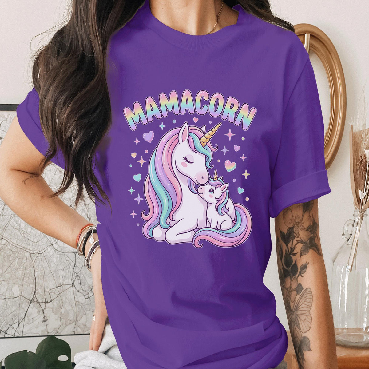 Mamacorn Unicorn Mom Shirt Cute Rainbow Unicorn Tee Funny Mom Life Shirt Magical Mama Gift Mothers Day Cute Unicorn Shirt