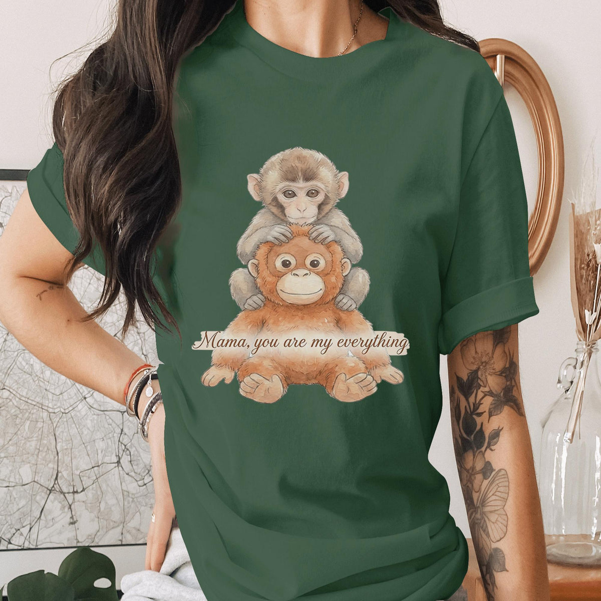 Mama You Are My Everything Shirt Cute Monkey Mom Tee Mothers Day Gift Animal Lover Mom Shirt Sweet Mom Love Mama Tee