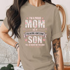 Proud Mom of Son Shirt Funny Mom Gift from Son Shirt Awesome Son Quote Tee Mothers Day Gift Boy Mom Shirt Cute Mama Tee