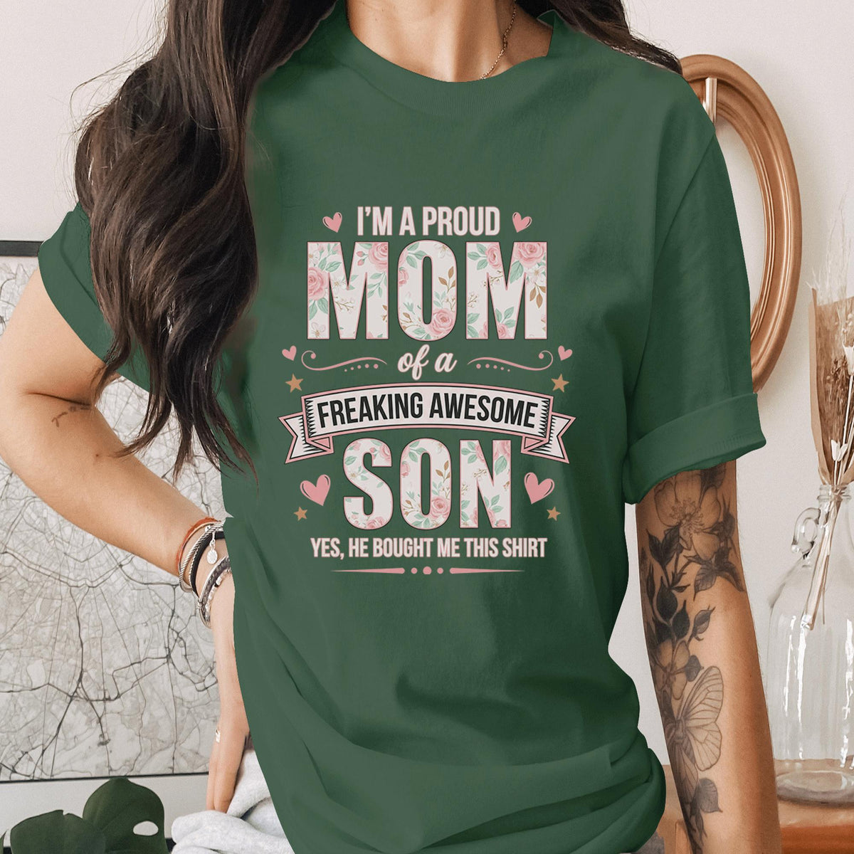 Proud Mom of Son Shirt Funny Mom Gift from Son Shirt Awesome Son Quote Tee Mothers Day Gift Boy Mom Shirt Cute Mama Tee