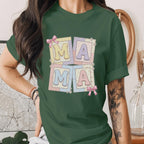 Mama Patchwork Shirt Cute Pastel Mom Tee, Aesthetic Mama Shirt Gift for Mom, Vintage Style Mama Shirt Mothers Day Gift Idea for Women