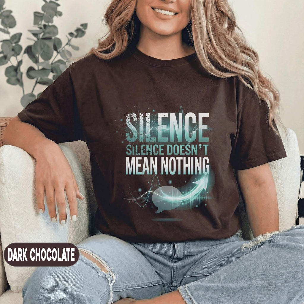 Silence Doesn’t Mean Nothing Aphasia Awareness Shirt Speech Disorder Support Tee Communication Awareness Gift SLP Advocate Shirt