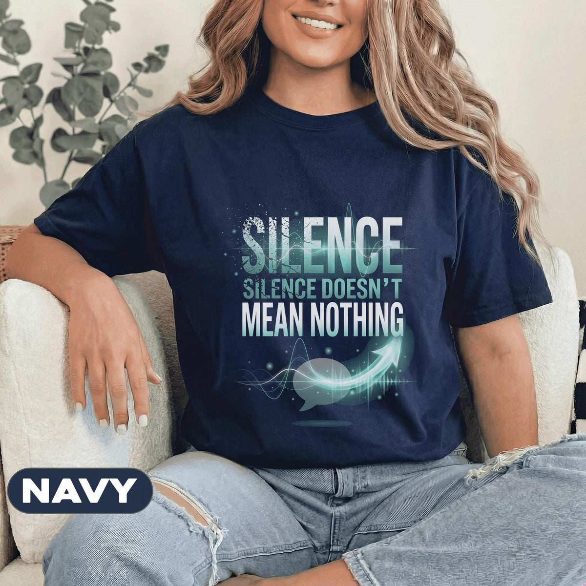 Silence Doesn’t Mean Nothing Aphasia Awareness Shirt Speech Disorder Support Tee Communication Awareness Gift SLP Advocate Shirt