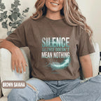 Silence Doesn’t Mean Nothing Aphasia Awareness Shirt Speech Disorder Support Tee Communication Awareness Gift SLP Advocate Shirt