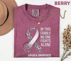 Comfort Colors Aphasia Awareness Shirt In This Family No One Fights Alone Tee Stroke Support Gift Caregiver Solidarity Shirt