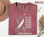 Comfort Colors Aphasia Awareness Shirt In This Family No One Fights Alone Tee Stroke Support Gift Caregiver Solidarity Shirt