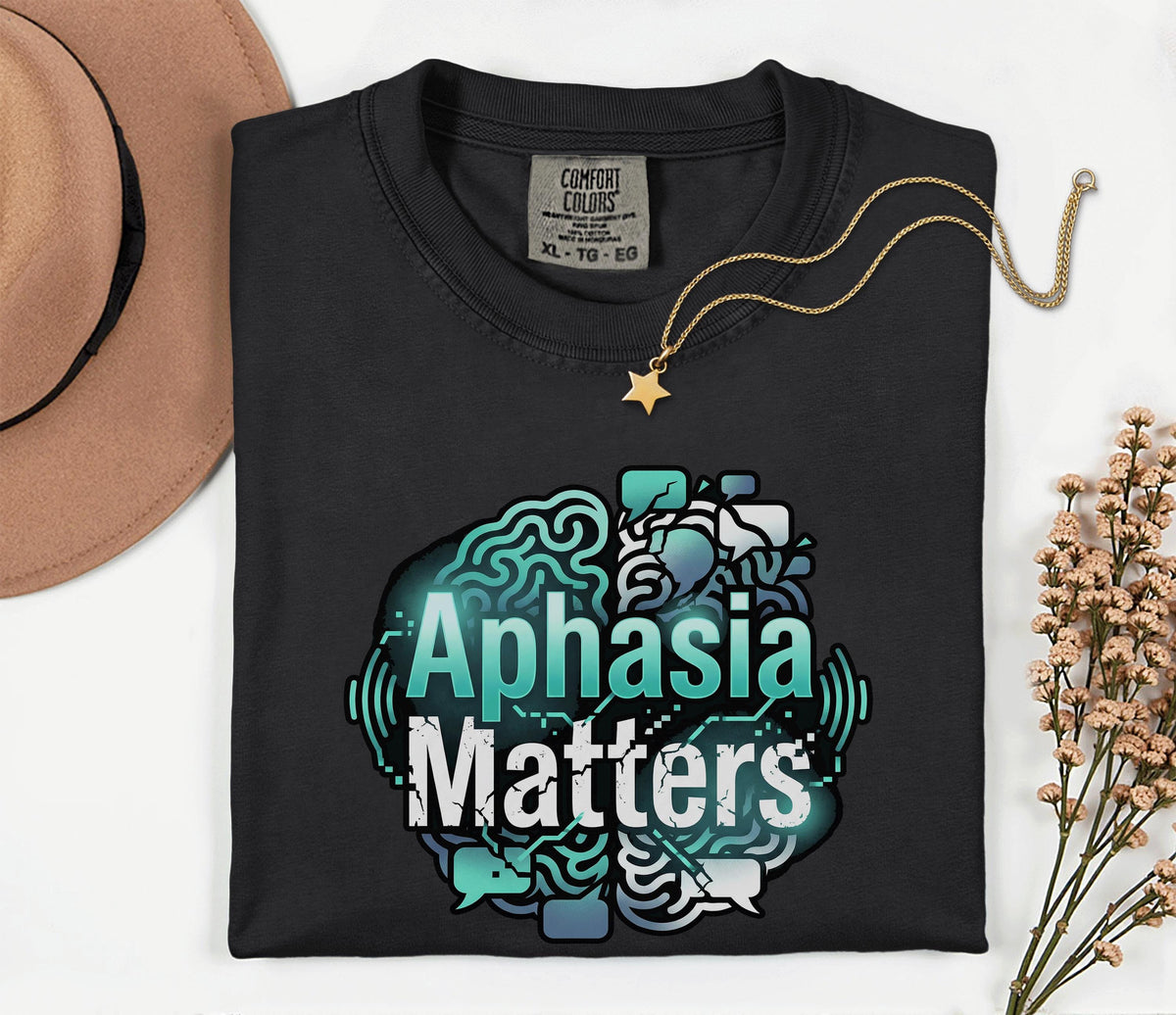 Comfort Colors Aphasia Matters Shirt Brain Graphic Tee Speech Therapy Awareness Shirt Stroke Support Gift SLP Appreci...