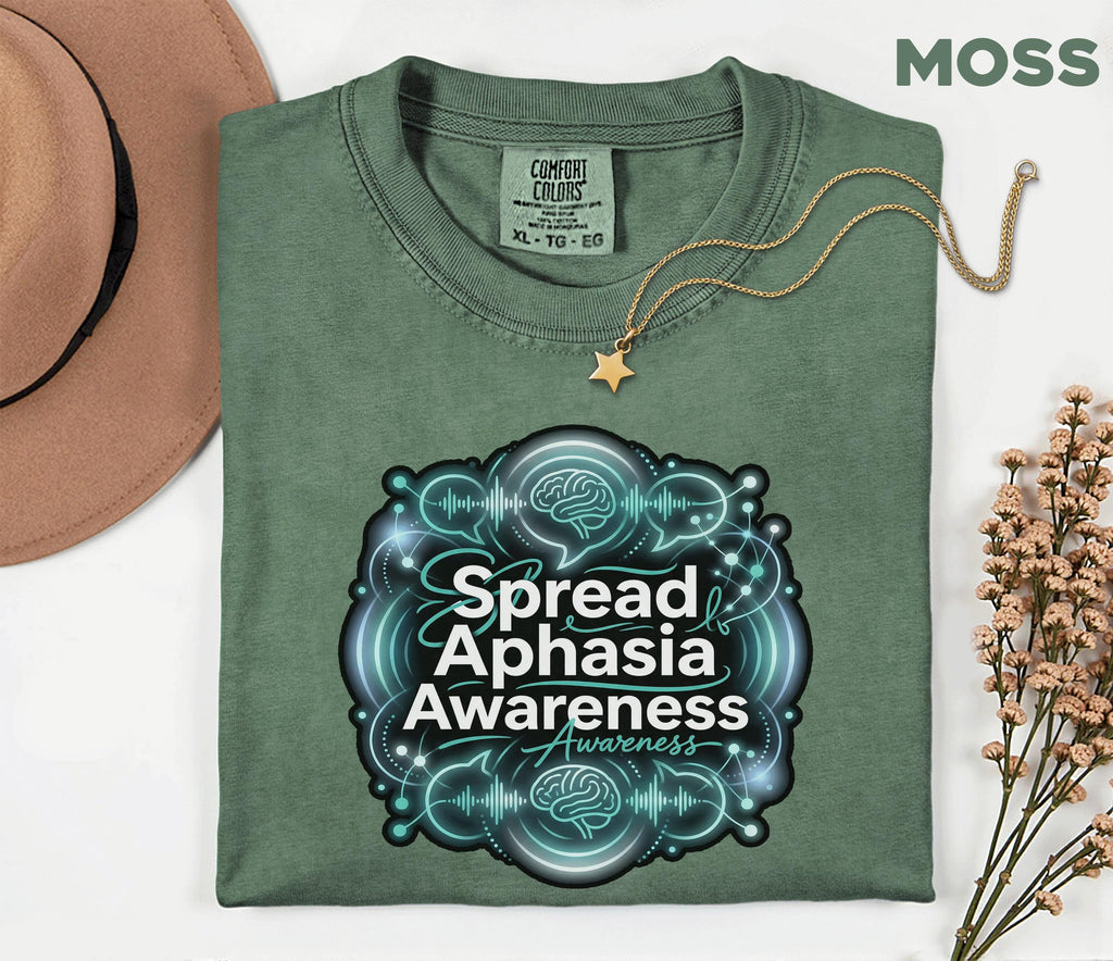 Comfort Colors Spread Aphasia Awareness Shirt Brain Speech Tee Stroke Support Gift SLP Therapy Awareness Shirt