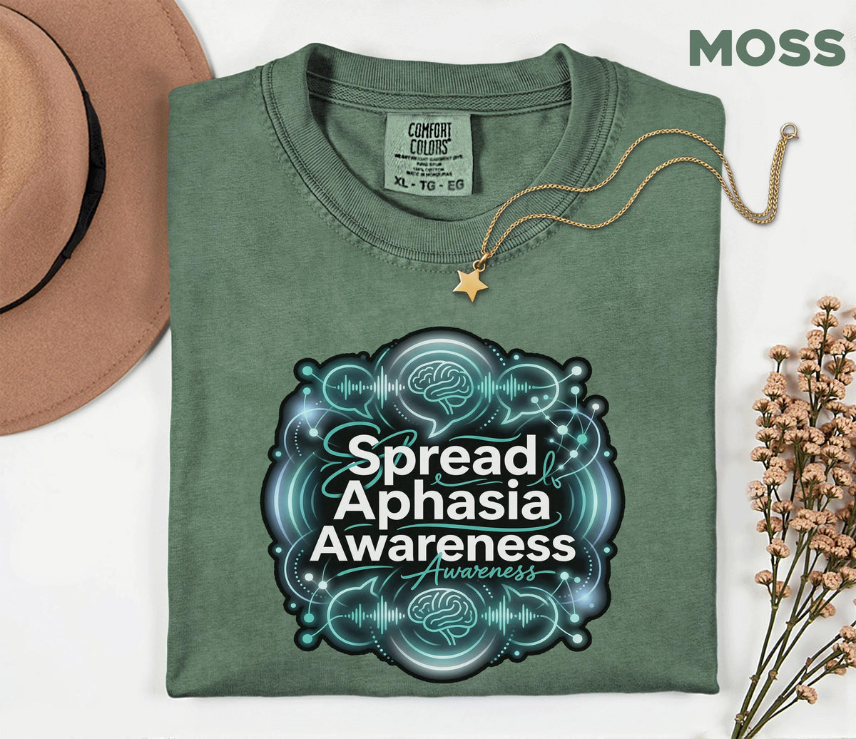 Comfort Colors Spread Aphasia Awareness Shirt Brain Speech Tee Stroke Support Gift SLP Therapy Awareness Shirt