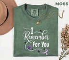 Comfort Colors Alzheimer Awareness Shirt I Remember For You Purple Ribbon Heart Tee Dementia Support Caregiver Gift Shirt