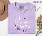 Comfort Colors Alzheimer Awareness Shirt I Remember For You Purple Ribbon Heart Tee Dementia Support Caregiver Gift Shirt