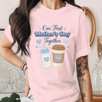 Our First Mothers Day Together Shirt Blue Baby Bottle Mom Coffee Tee New Mom Gift First Mothers Day Shirt Cute Mom Baby Tee Mama shirt