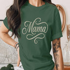 Mama Pearl Letter Shirt Elegant Script Mama Tee Chic Minimalist Mom Shirt Stylish Mothers Day Gift Classy Mom Tee