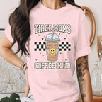 Tired Moms Coffee Club Shirt Funny Mom Coffee Tee Retro Checkered Mama Shirt Cute Iced Coffee Lover Gift Mothers Day Tee