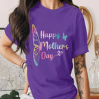 Happy Mothers Day Shirt Colorful Butterfly Mom Tee Cute Mothers Day Gift Idea for Mom Spring Aesthetic Mama Shirt Mom Rainbow Tee