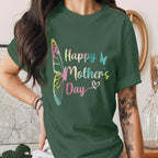 Happy Mothers Day Shirt Colorful Butterfly Mom Tee Cute Mothers Day Gift Idea for Mom Spring Aesthetic Mama Shirt Mom Rainbow Tee
