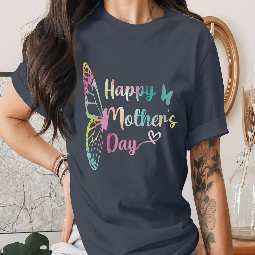 Happy Mothers Day Shirt Colorful Butterfly Mom Tee Cute Mothers Day Gift Idea for Mom Spring Aesthetic Mama Shirt Mom Rainbow Tee
