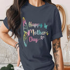 Happy Mothers Day Shirt Colorful Butterfly Mom Tee Cute Mothers Day Gift Idea for Mom Spring Aesthetic Mama Shirt Mom Rainbow Tee