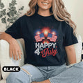 Happy 4th of July Shirt Patriotic Fireworks Tee American Flag Independence Day Shirt USA Celebration Red White Blue T...