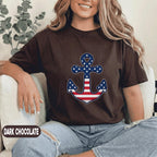 Patriotic Anchor Shirt American Flag Anchor Tee Nautical USA Shirt 4th of July Coastal Forth of July Independence Day Unisex Top