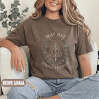 May Day Spring Festival Shirt Vintage Floral Wreath Tee Boho Maypole Nature Lover Cottagecore Aesthetic Top