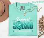 Comfort Colors Scleroderma Awareness Shirt Support Squad Teal Ribbon Tee Chronic Illness Warrior Gift Autoimmune Awareness Unisex Top