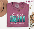 Comfort Colors Scleroderma Awareness Shirt Support Squad Teal Ribbon Tee Chronic Illness Warrior Gift Autoimmune Awareness Unisex Top