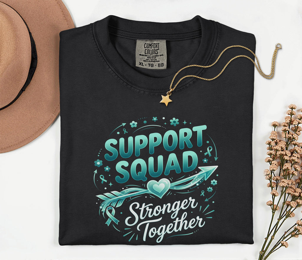 Comfort Colors Scleroderma Awareness Shirt Support Squad Stronger Together Teal Ribbon Tee Chronic Illness Support Gift Unisex Top