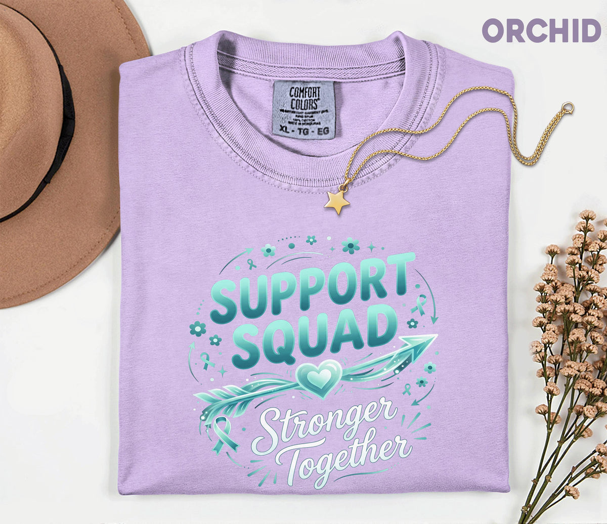Comfort Colors Scleroderma Awareness Shirt Support Squad Stronger Together Teal Ribbon Tee Chronic Illness Support Gift Unisex Top