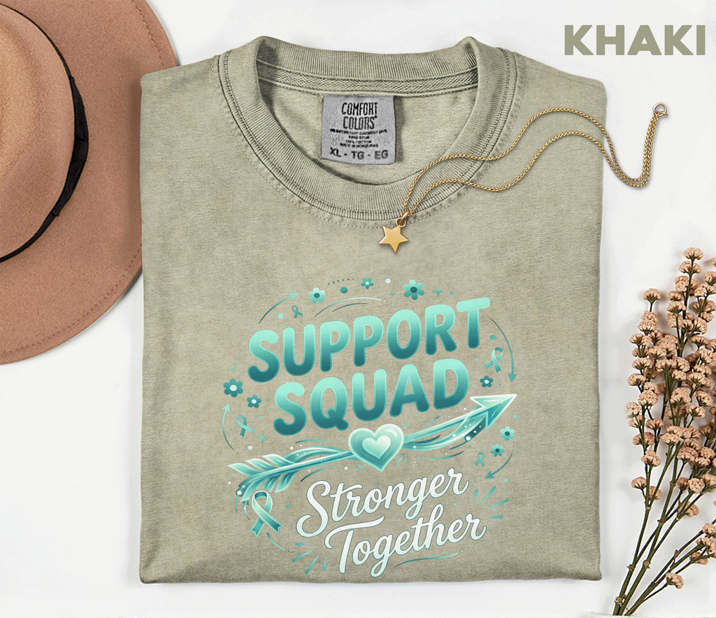 Comfort Colors Scleroderma Awareness Shirt Support Squad Stronger Together Teal Ribbon Tee Chronic Illness Support Gift Unisex Top