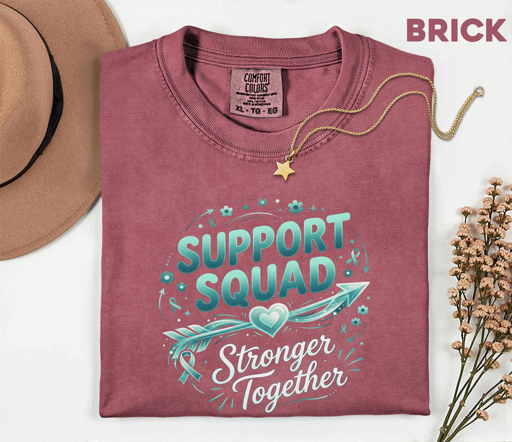 Comfort Colors Scleroderma Awareness Shirt Support Squad Stronger Together Teal Ribbon Tee Chronic Illness Support Gift Unisex Top