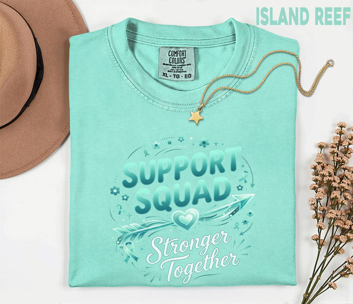 Comfort Colors Scleroderma Awareness Shirt Support Squad Stronger Together Teal Ribbon Tee Chronic Illness Support Gift Unisex Top
