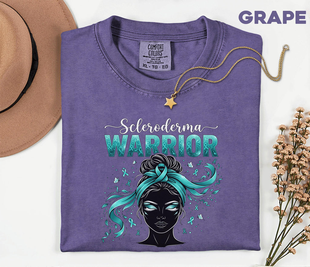 Comfort Colors Scleroderma Awareness Shirt Women Scleroderma Warrior Teal Ribbon Woman Tee Chronic Illness Fighter Gift