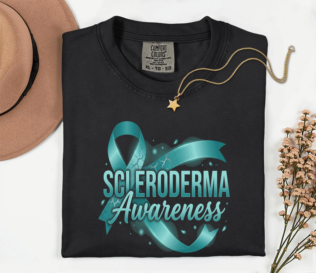 Comfort Colors Scleroderma Awareness Shirt Teal Ribbon Awareness Tee Chronic Illness Support Gift Autoimmune Warrior Unisex Top