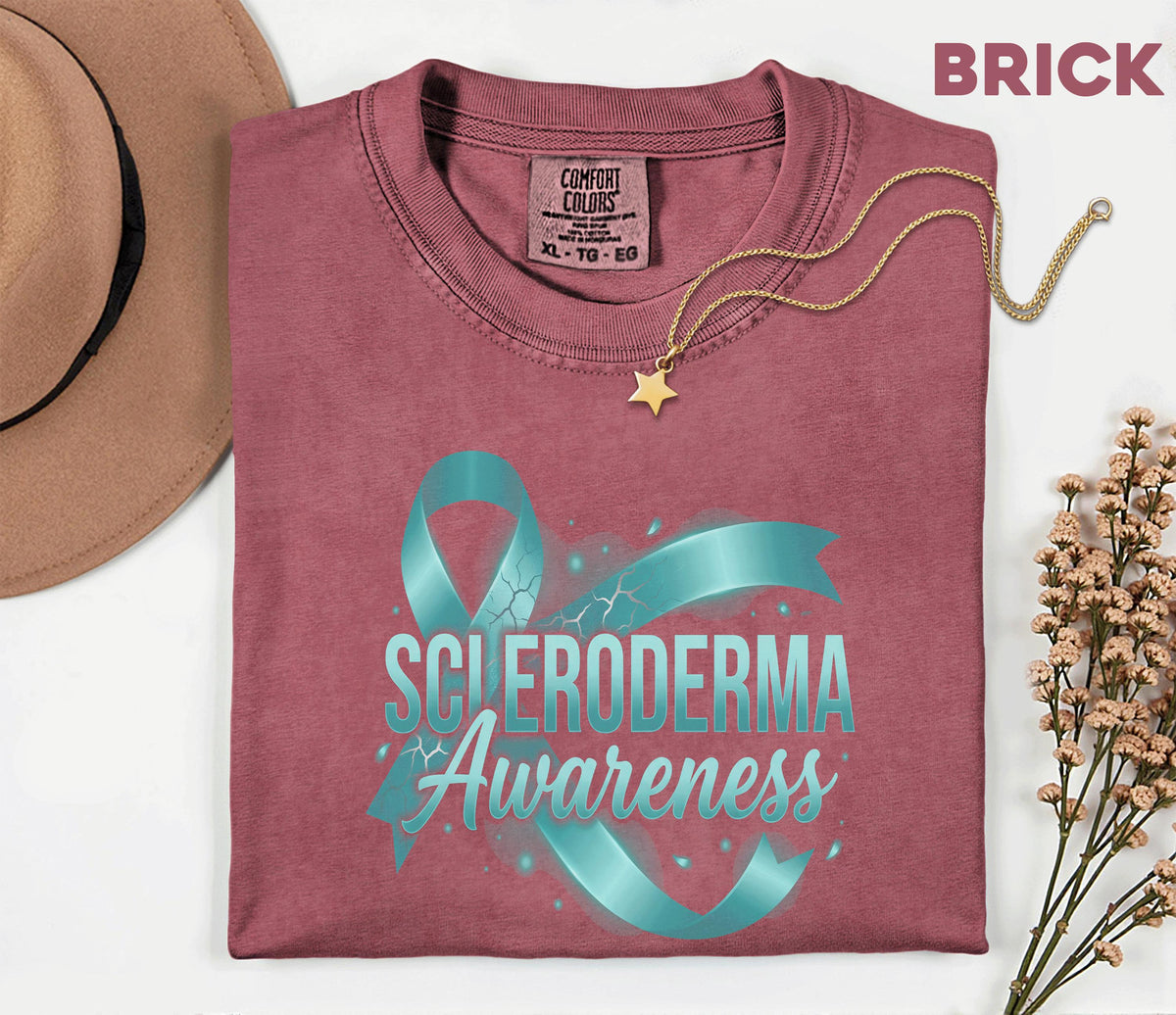 Comfort Colors Scleroderma Awareness Shirt Teal Ribbon Awareness Tee Chronic Illness Support Gift Autoimmune Warrior Unisex Top