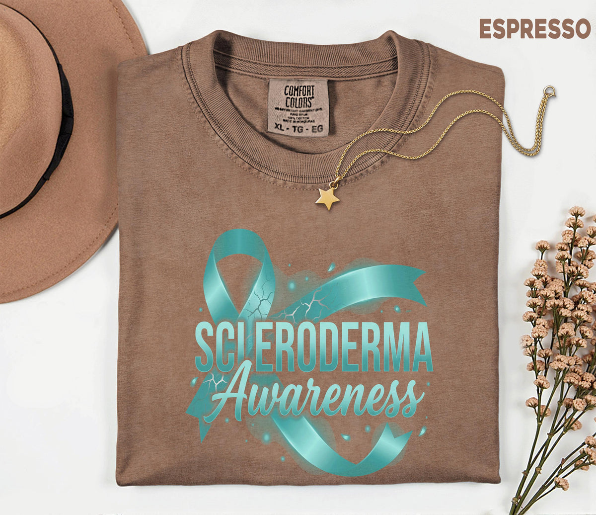 Comfort Colors Scleroderma Awareness Shirt Teal Ribbon Awareness Tee Chronic Illness Support Gift Autoimmune Warrior Unisex Top