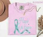 Comfort Colors Scleroderma Awareness Shirt Hope For A Cure Teal Ribbon Tee Chronic Illness Support Gift Unisex Top