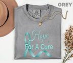 Comfort Colors Scleroderma Awareness Shirt Hope For A Cure Teal Ribbon Tee Chronic Illness Support Gift Unisex Top