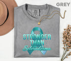 Comfort Colors Stronger Than Scleroderma Shirt Teal Ribbon Awareness Tee Chronic Illness Warrior Gift Unisex Top