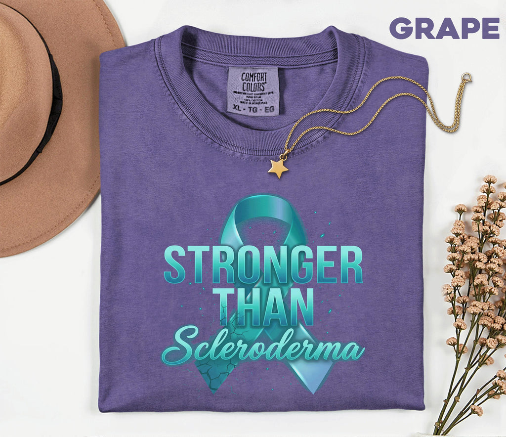 Comfort Colors Stronger Than Scleroderma Shirt Teal Ribbon Awareness Tee Chronic Illness Warrior Gift Unisex Top