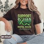 Support Squad Mental Health Awareness Shirt Green Ribbon Tee Inspirational Support Group Gift Mental Health Advocate Unisex Green T Shirt