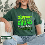 Support Squad Mental Health Awareness Shirt Green Ribbon Typography Tee Inspirational Support Group Gift Unisex Green...