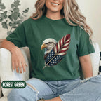 Patriotic Eagle Feather Shirt, American Flag Bald Eagle Tee, USA Independence Day T Shirt, Fourth of July Gift for 4th of July Men Women