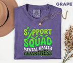 Comfort Colors® Support Squad Mental Health Awareness Shirt Green Ribbon Tee Bold Typography Advocacy Gift Support Team Mental Health Shirt