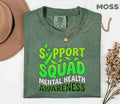 Comfort Colors® Support Squad Mental Health Awareness Shirt Green Ribbon Tee Bold Typography Advocacy Gift Support Te...