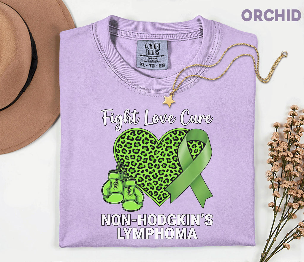 Comfort Colors® Non Hodgkins Lymphoma Support Shirt Green Ribbon Fight Love Cure Tee Cancer Awareness Gift Warrior Support Shirt