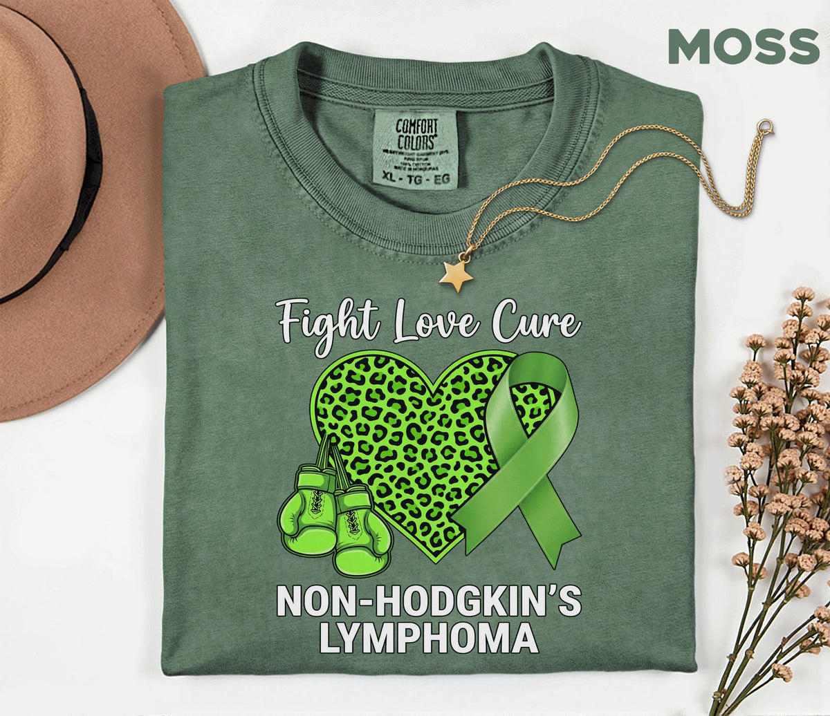 Comfort Colors® Non Hodgkins Lymphoma Support Shirt Green Ribbon Fight Love Cure Tee Cancer Awareness Gift Warrior Su...